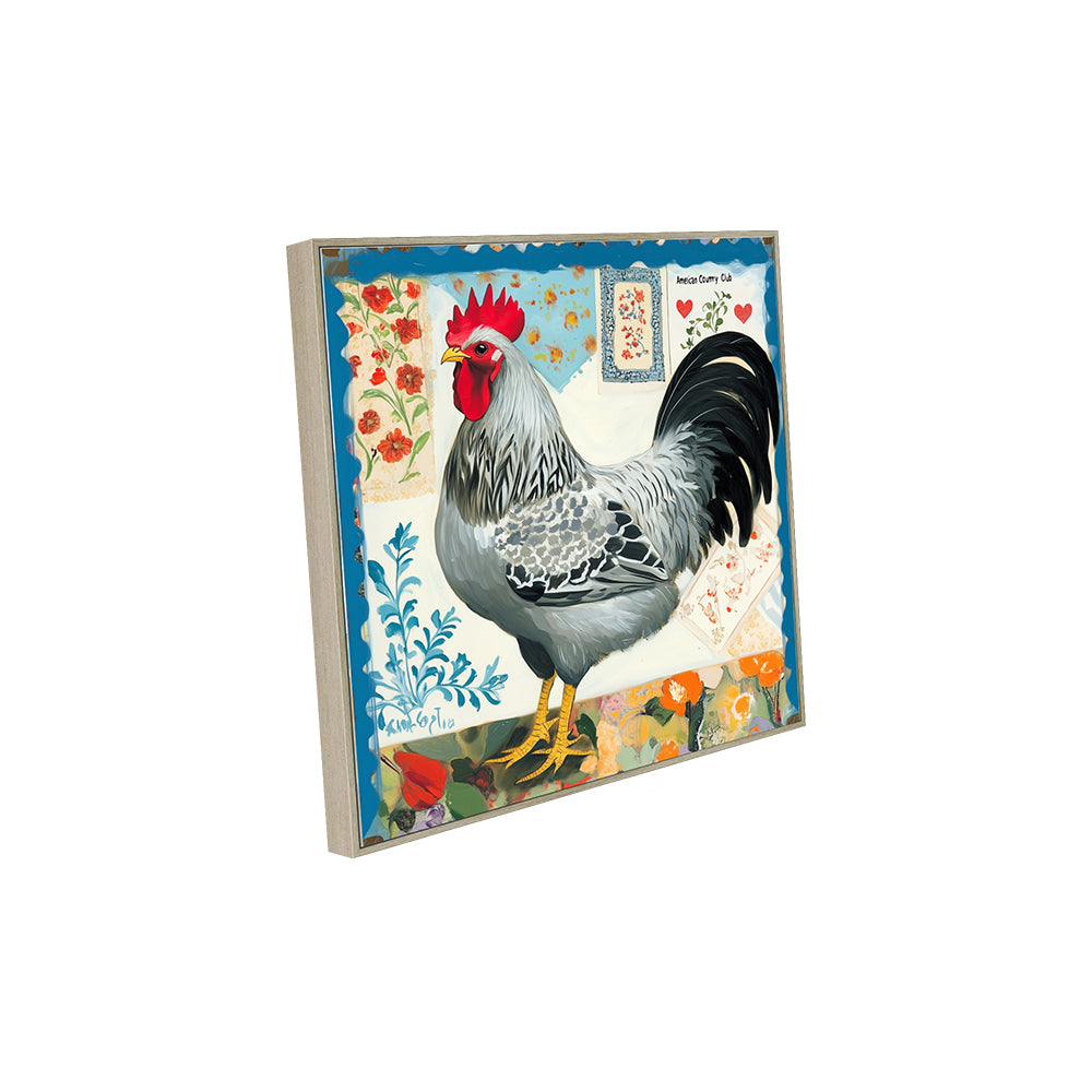 Farmhouse Rooster Collage Canvas Wall Art