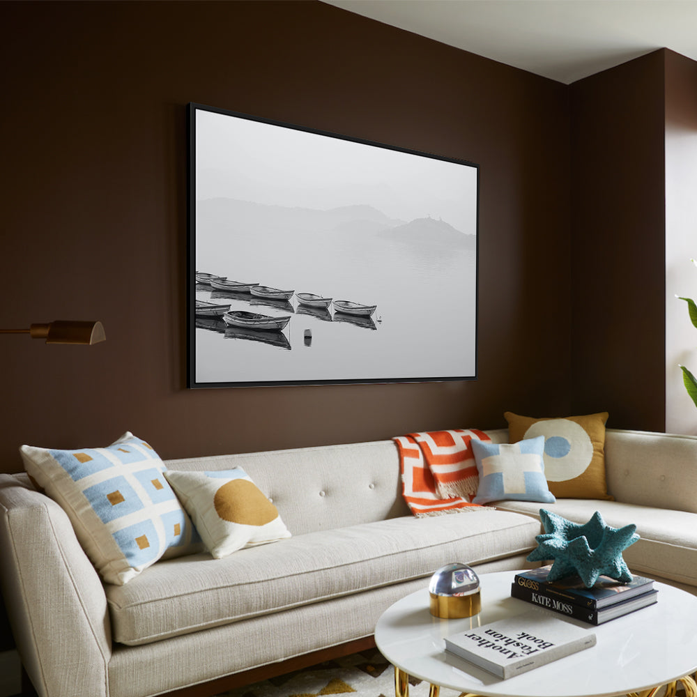 Serene Boats On The Water Canvas Wall Art