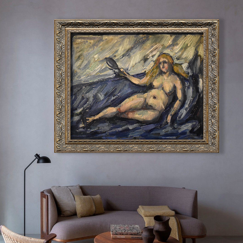 Woman With A Mirror By Paul Cézanne