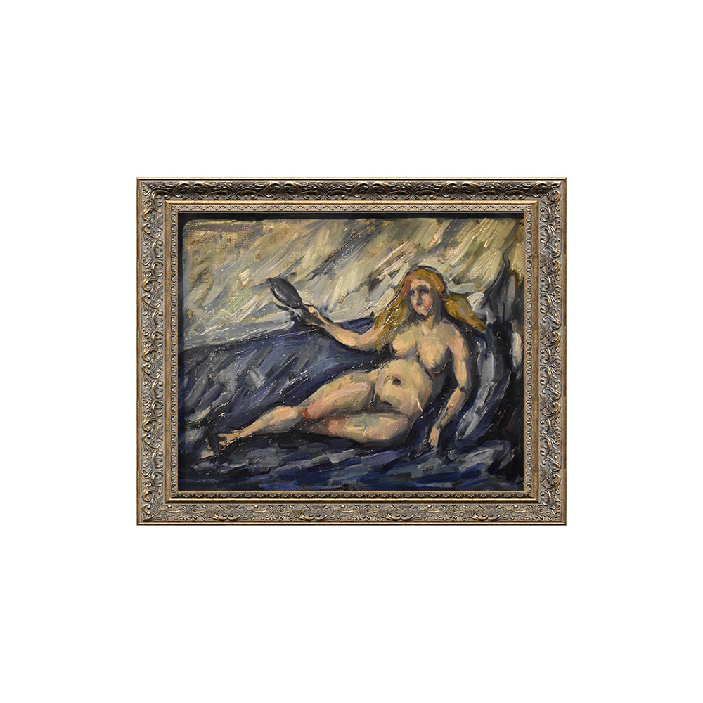 Woman With A Mirror By Paul Cézanne