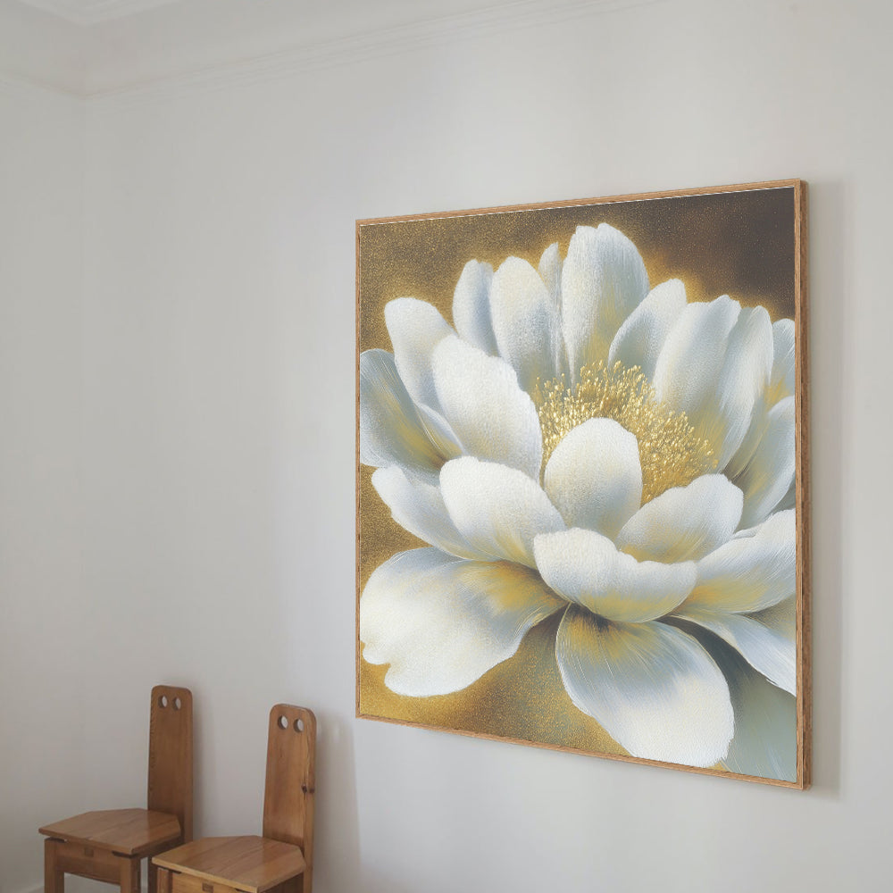 Radiant White Bloom Canvas Wall Art