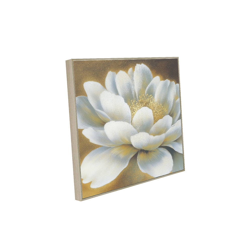 Radiant White Bloom Canvas Wall Art