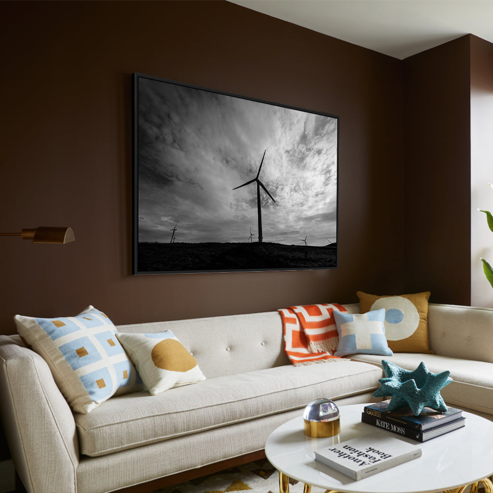 Wind Turbine At Dusk Canvas Wall Art