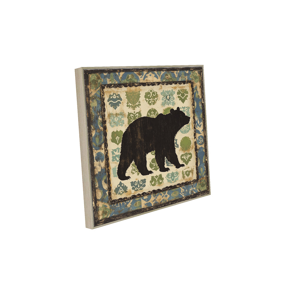 Rustic Bear Silhouette Canvas Wall Art