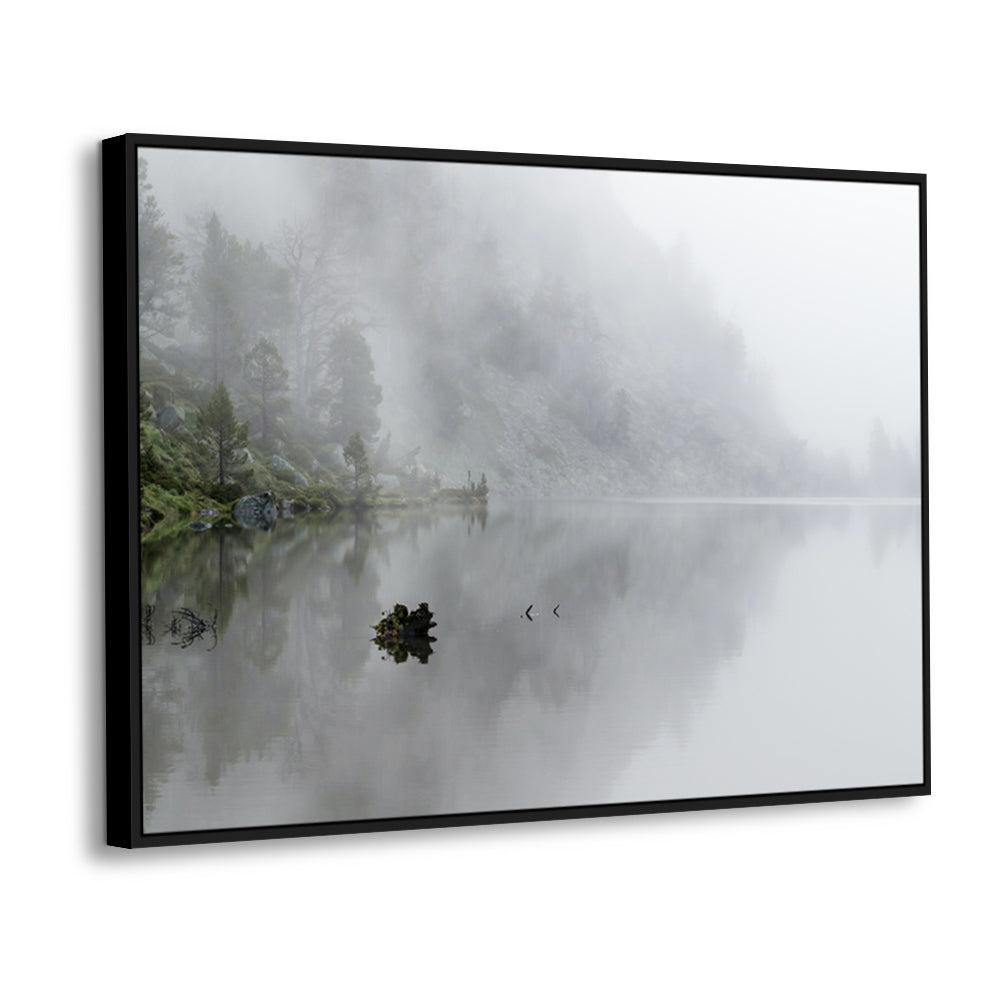 Misty Mountain Lake Canvas Wall Art