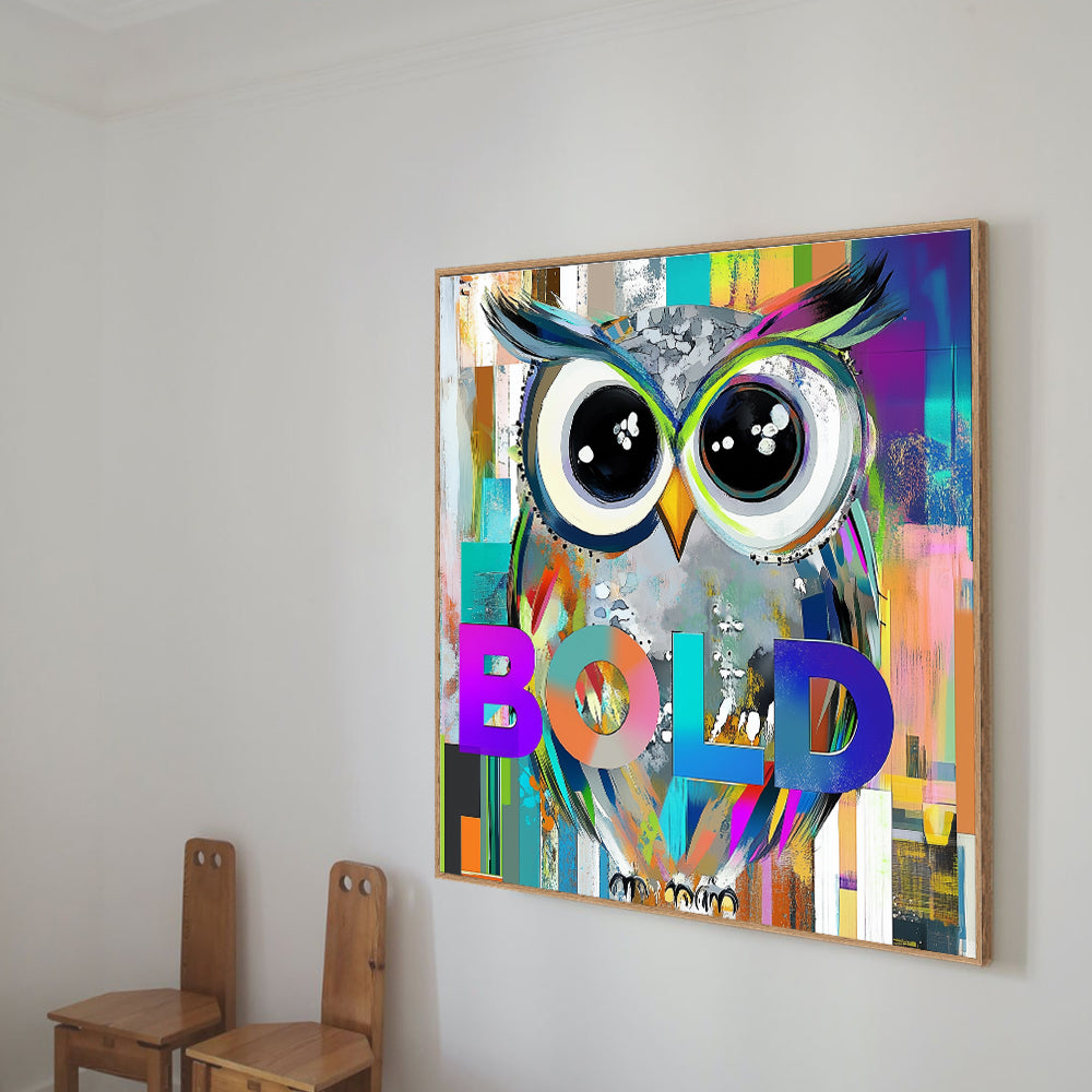 Bold And Vibrant Owl Canvas Wall Art