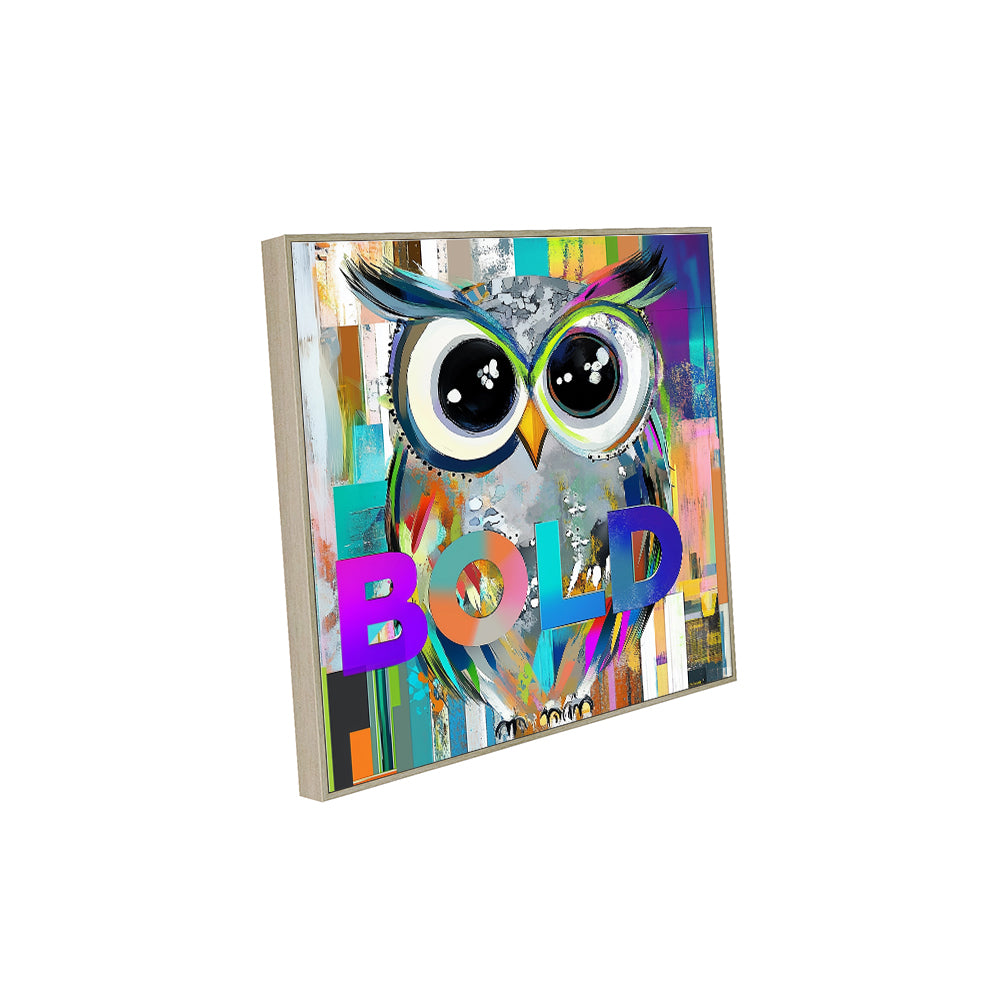 Bold And Vibrant Owl Canvas Wall Art