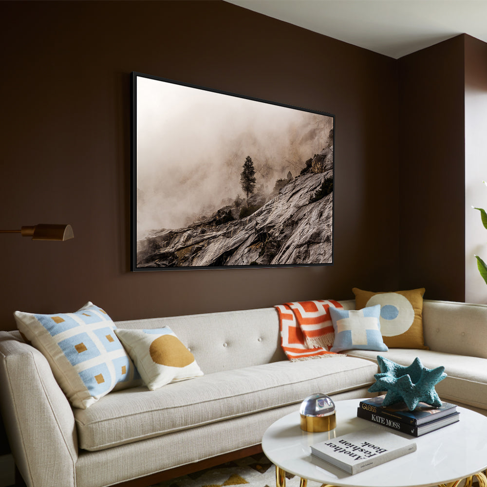 Solitary Tree On Foggy Cliff – Canvas Wall Art