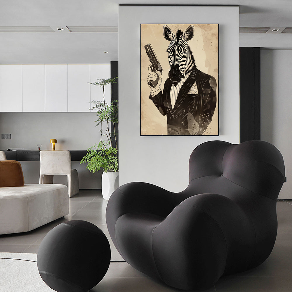 "Zebra Agent" Canvas Wall Art