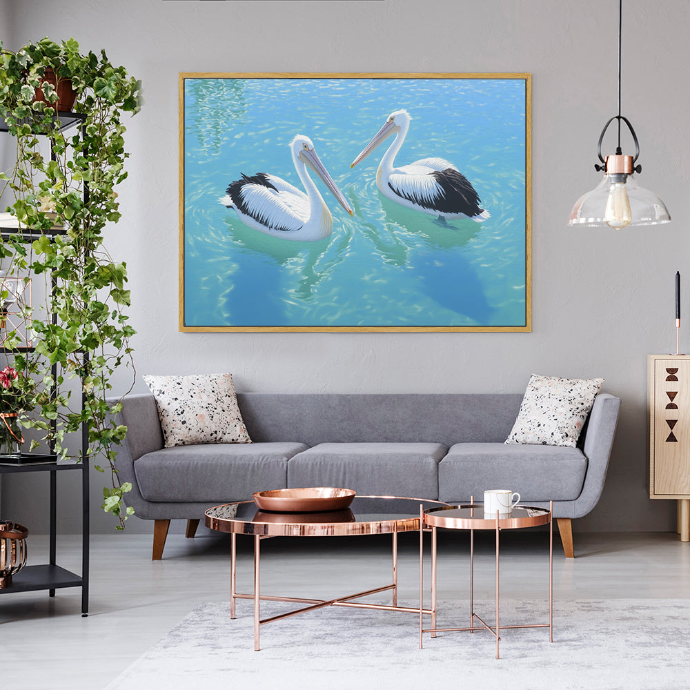 Serene Pelican Duo Canvas Wall Art
