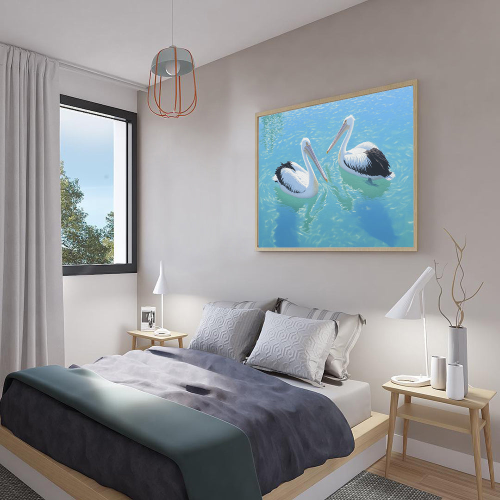Serene Pelican Duo Canvas Wall Art
