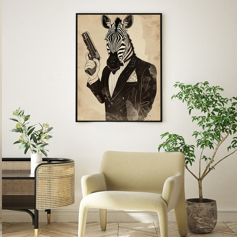 "Zebra Agent" Canvas Wall Art