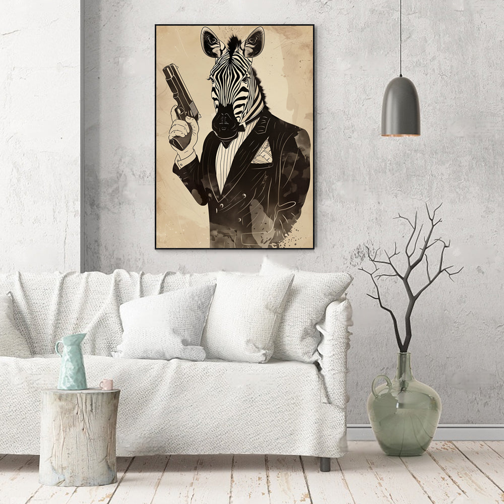 Zebra Agent Canvas Wall Art