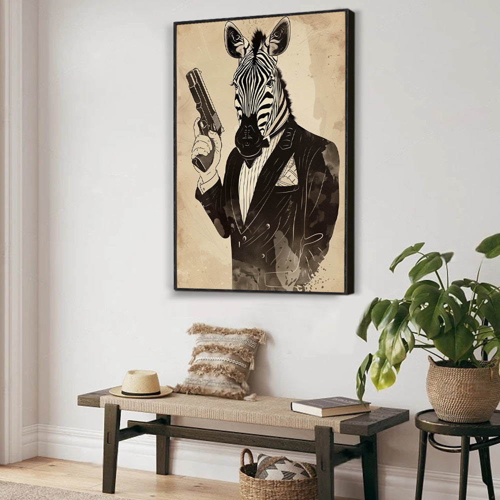"Zebra Agent" Canvas Wall Art