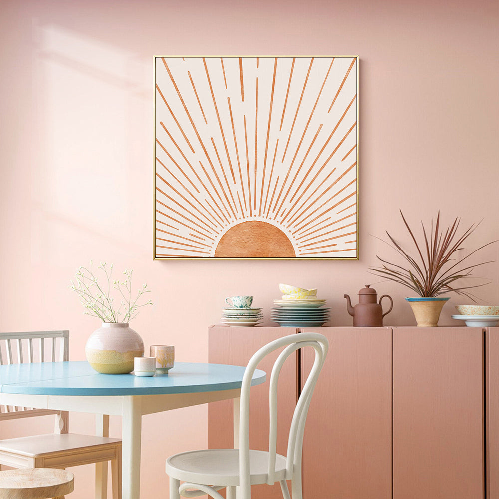 Sunburst - Minimalist Sun Canvas Wall Art