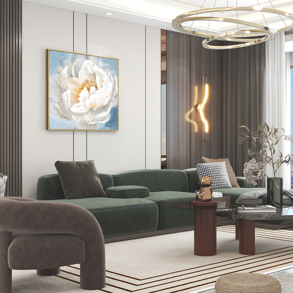 Elegant White Peony - Soft Floral Bloom Canvas Wall Art