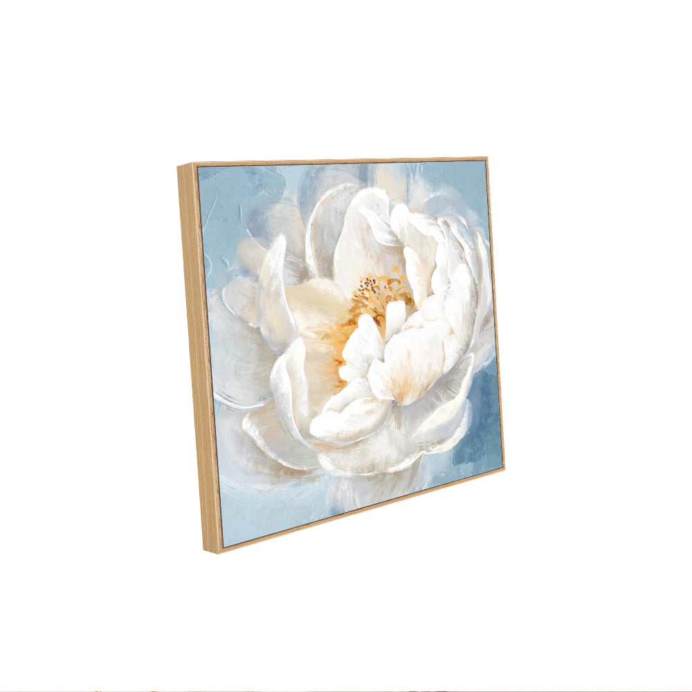 Elegant White Peony - Soft Floral Bloom Canvas Wall Art