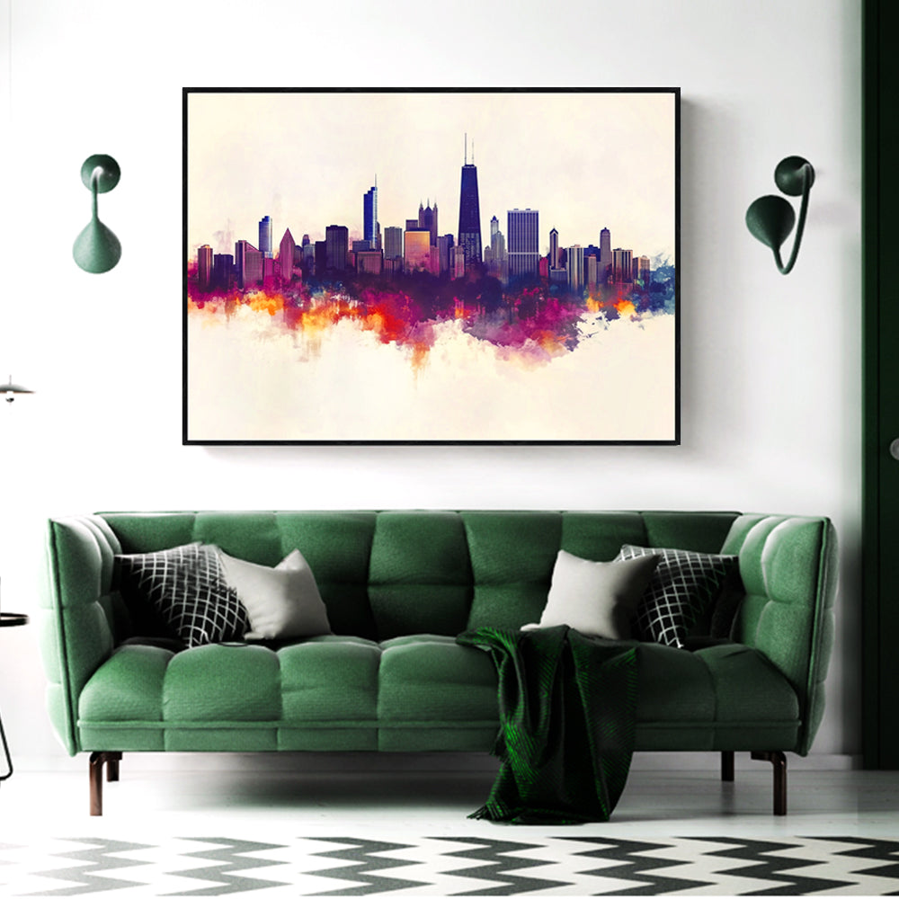 Vivid Urban Skyline Canvas Wall Art