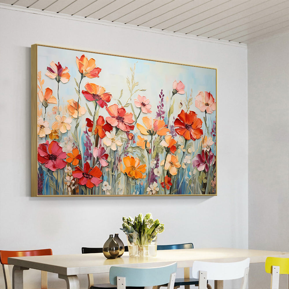 Vibrant Wildflower – Colorful Floral Garden Painting Canvas Wall Art