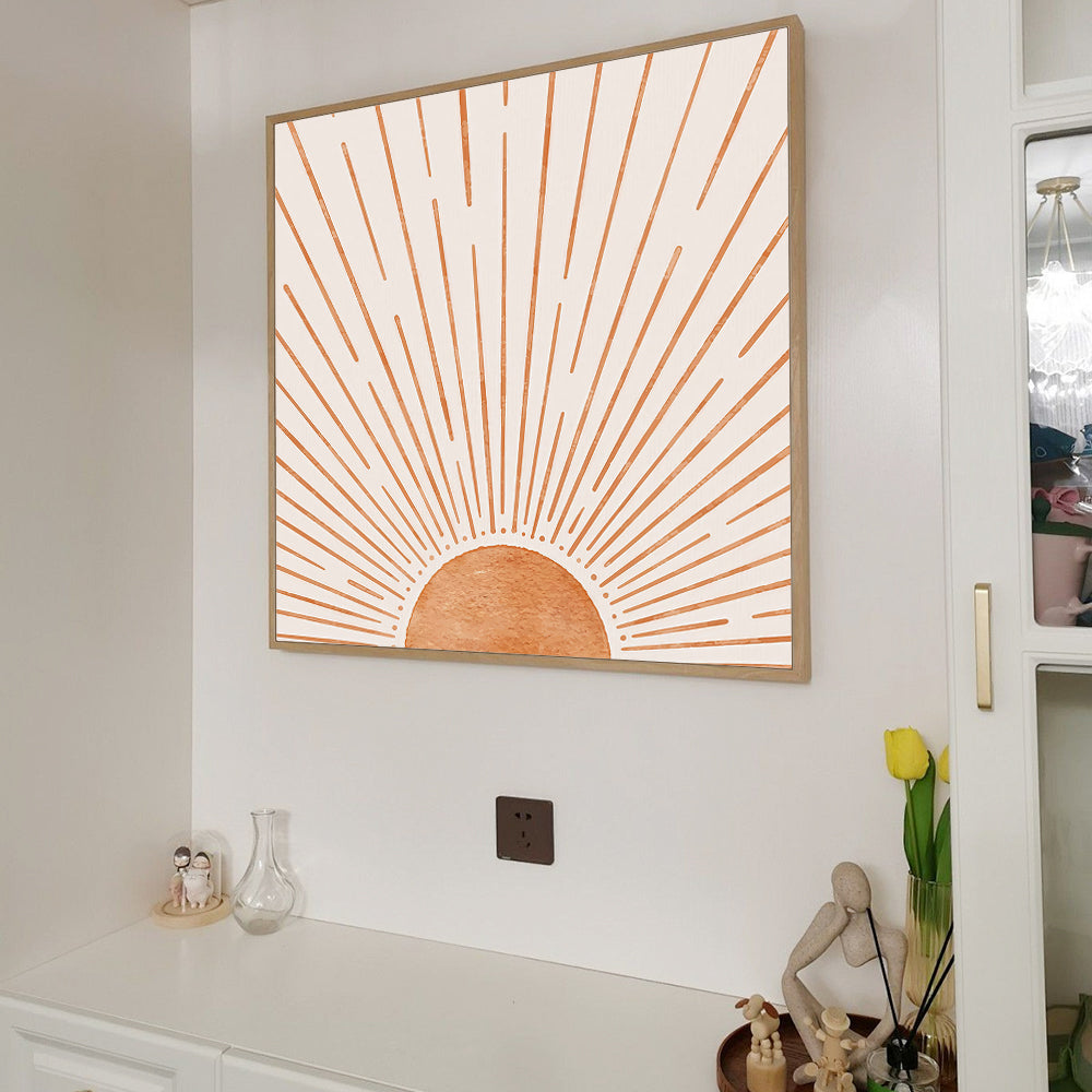 Sunburst - Minimalist Sun Canvas Wall Art