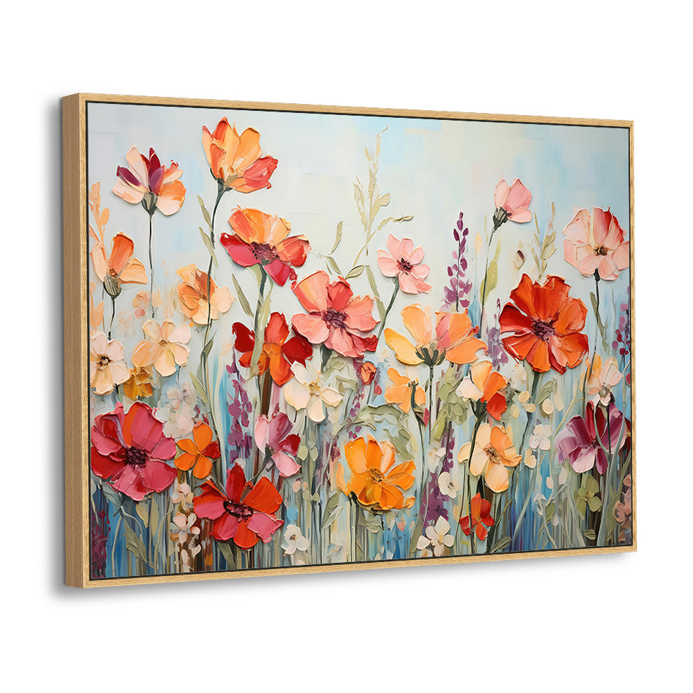 Vibrant Wildflower – Colorful Floral Garden Painting Canvas Wall Art