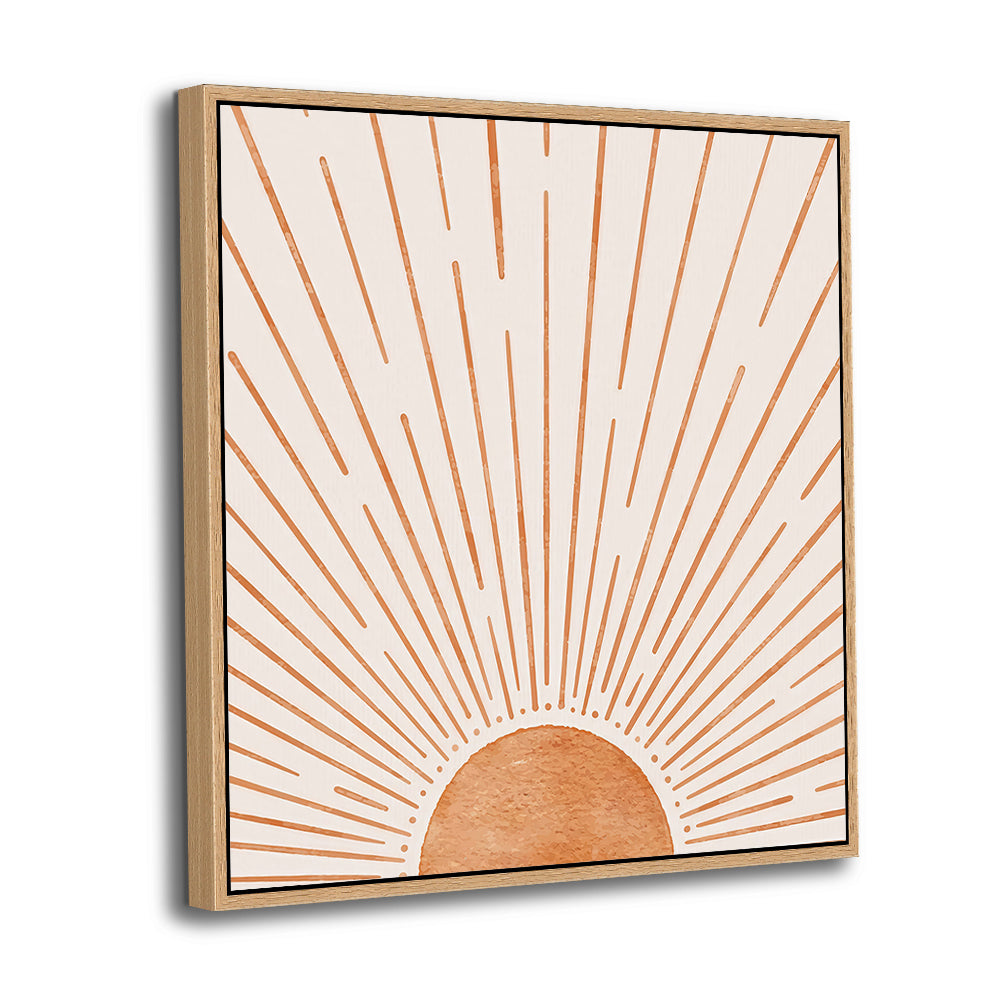 Sunburst - Minimalist Sun Canvas Wall Art