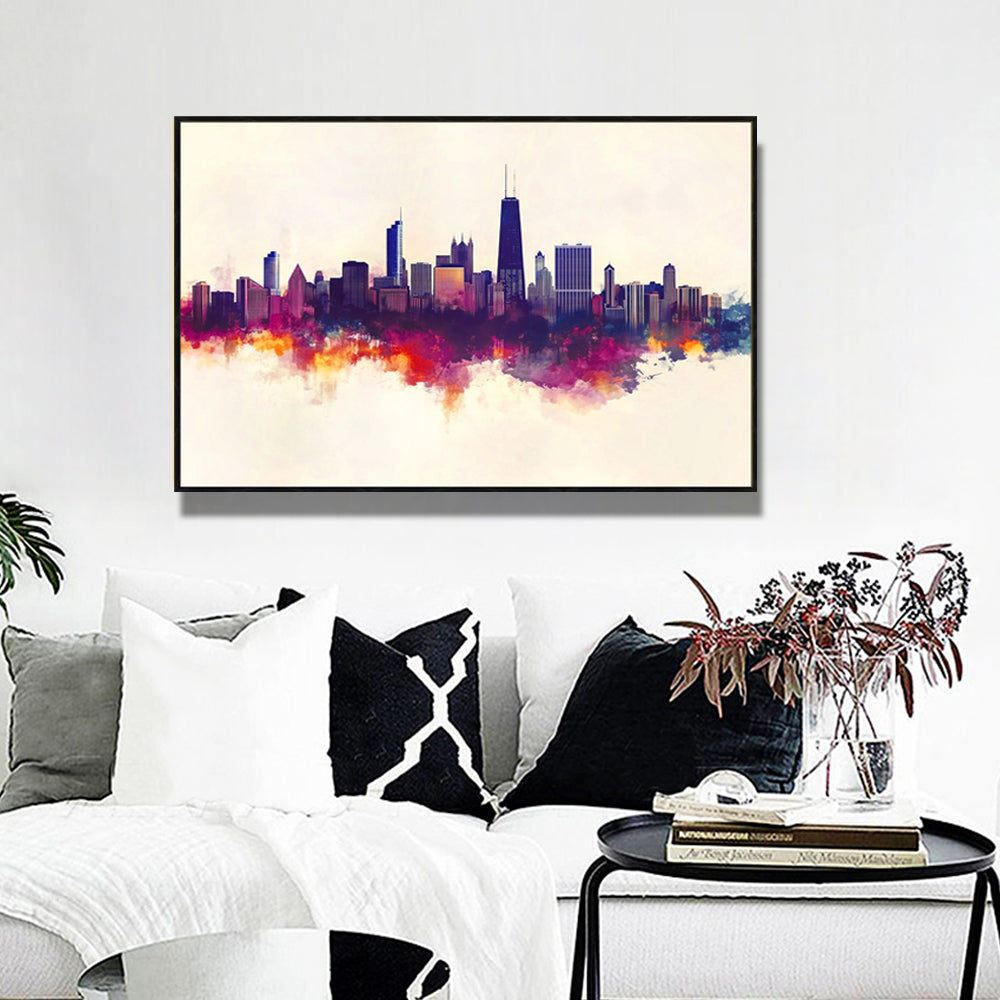 Vivid Urban Skyline Canvas Wall Art
