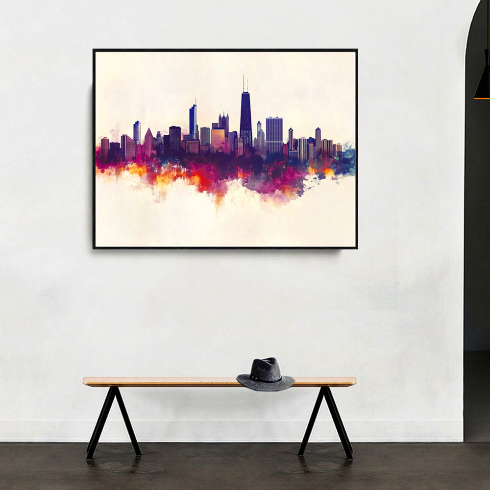 Vivid Urban Skyline Canvas Wall Art