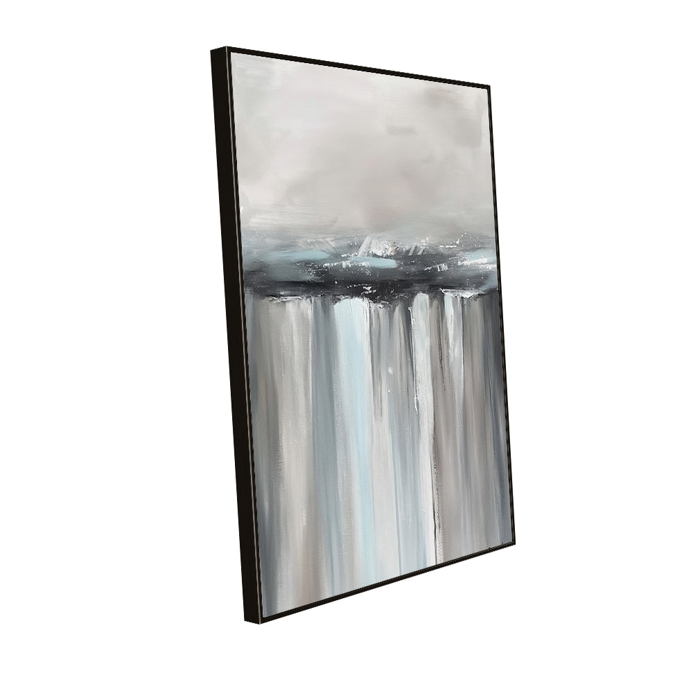 "Tranquil Falls: Abstract Waterfall Canvas Wall Art"