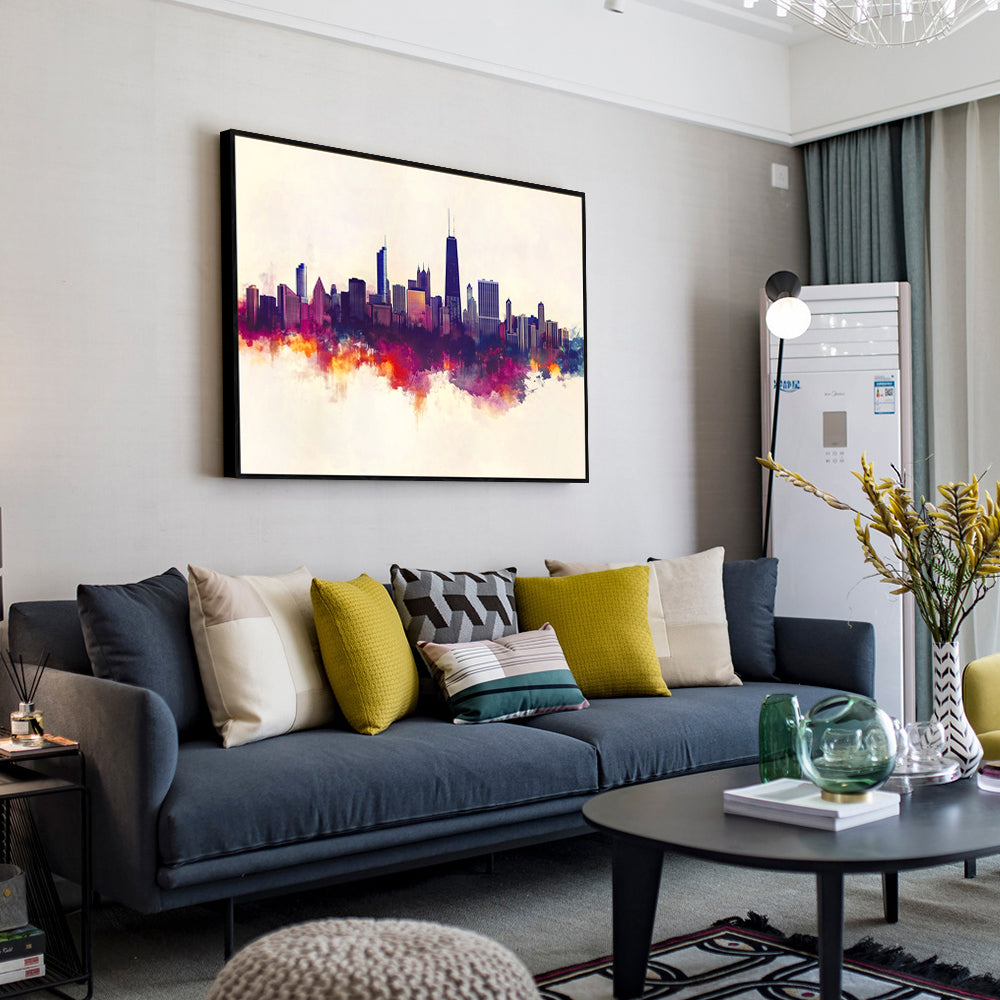 Vivid Urban Skyline Canvas Wall Art