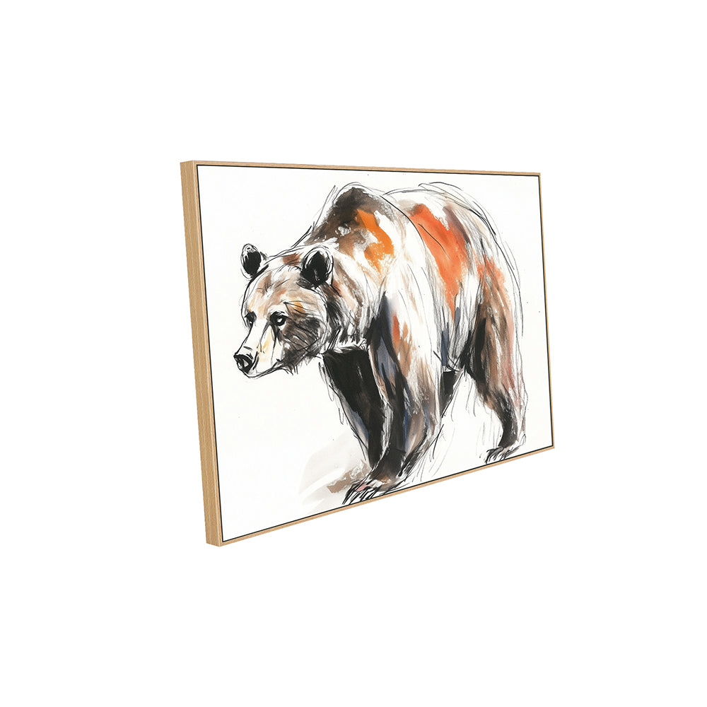 Wild Elegance: Contemporary Grizzly Bear Canvas Wall Art
