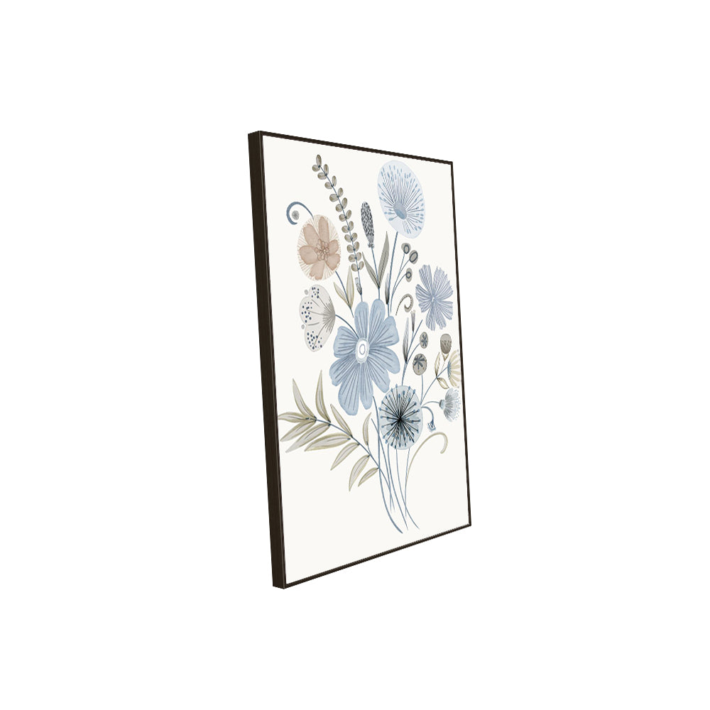 Blue Floral Canvas Wall Art