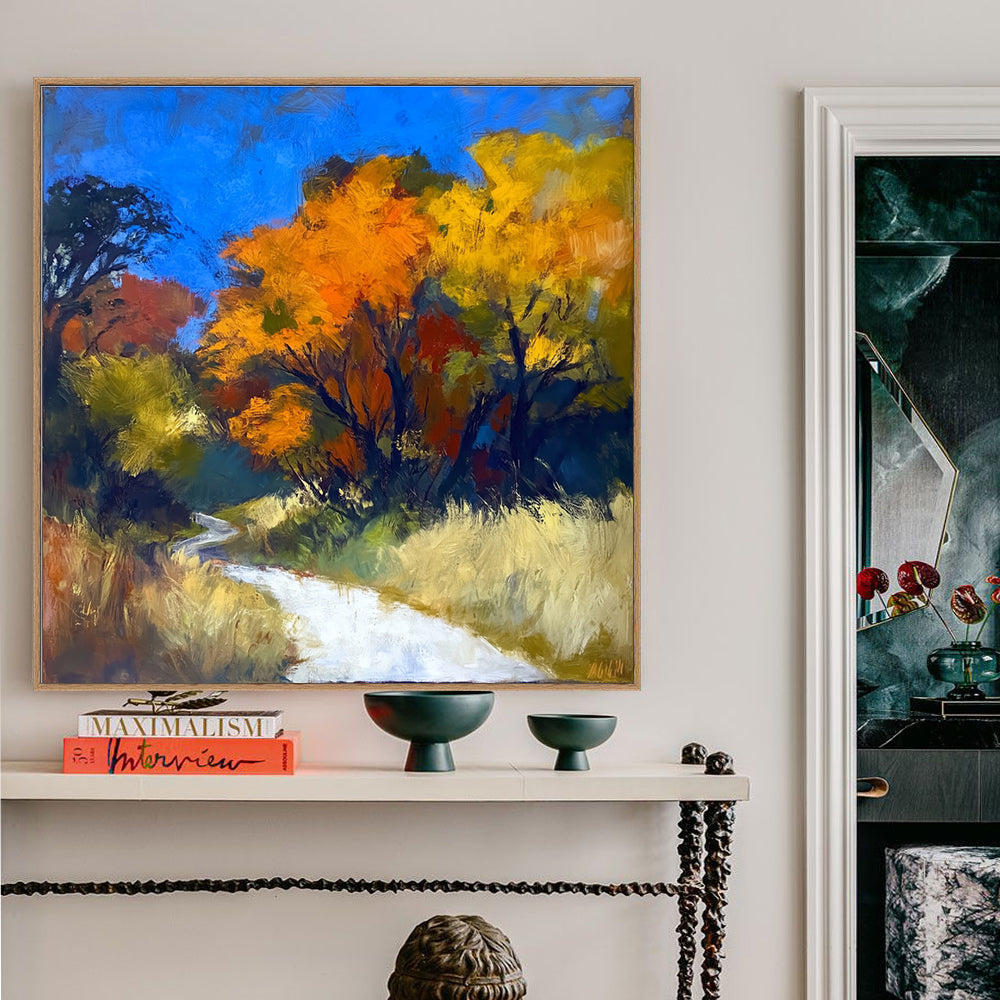 Autumn Pathway Landscape Canvas Wall Art