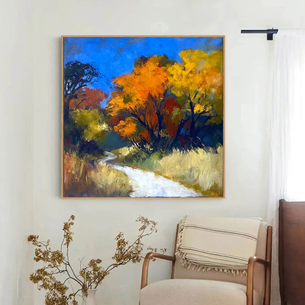 Autumn Pathway Landscape Canvas Wall Art