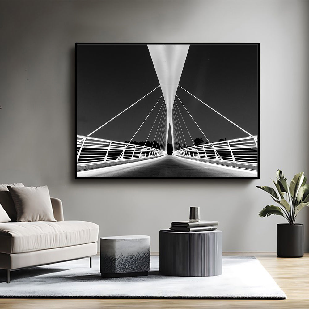 Modern Bridge Symmetry Canvas Wall Art
