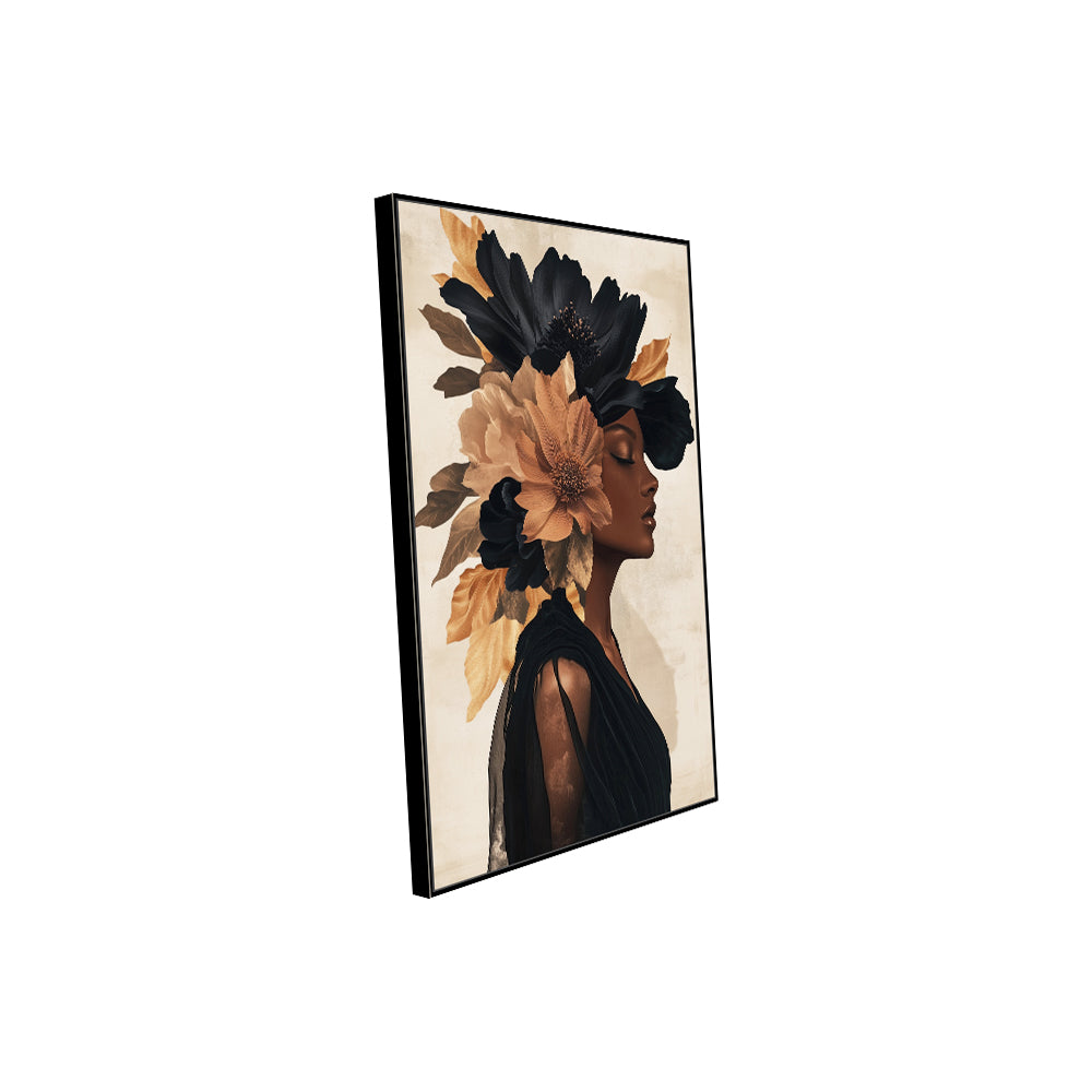 Elegant Woman With Floral Headpiece Canvas - Timeless Beauty