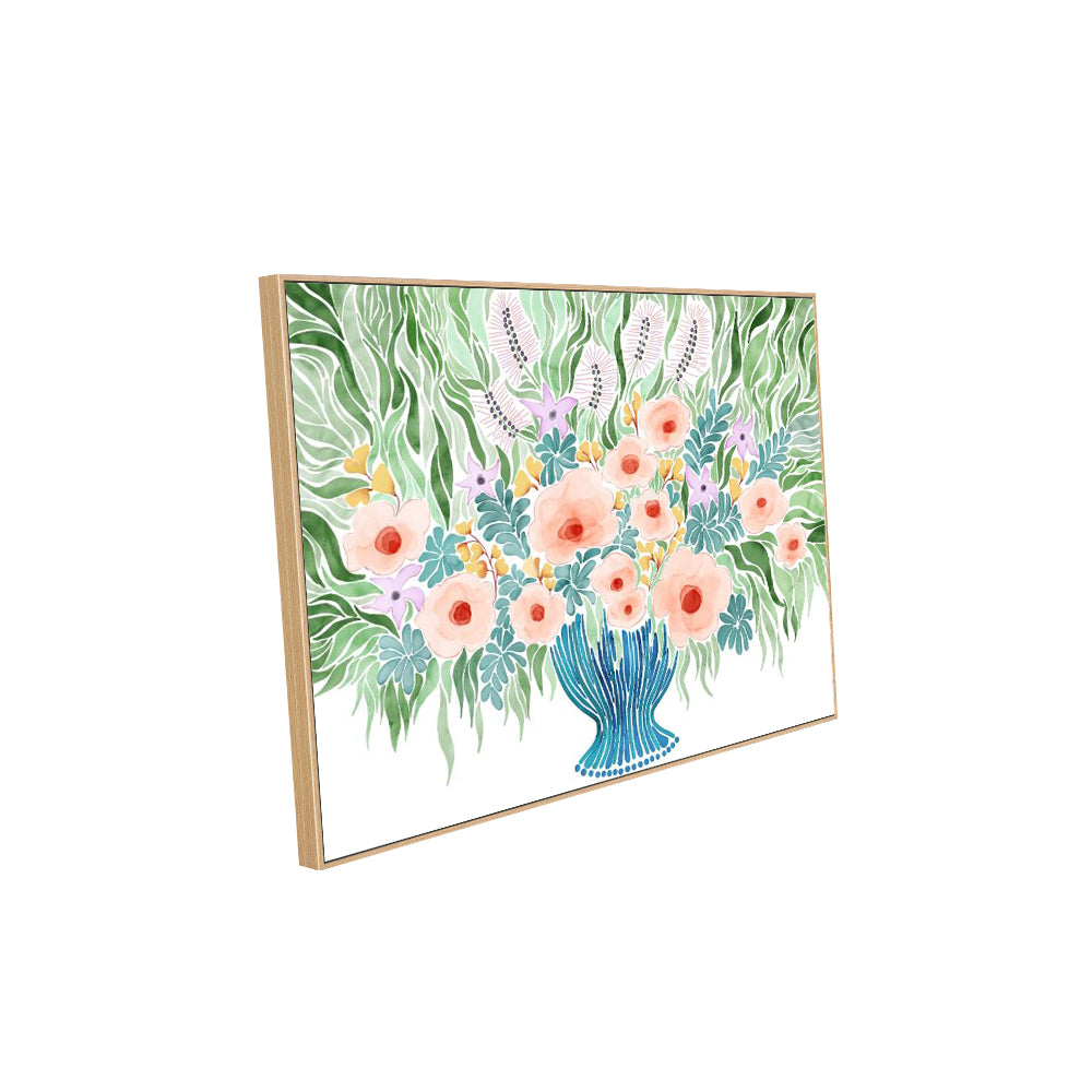 Floral Harmony Framed Canvas Wall Art