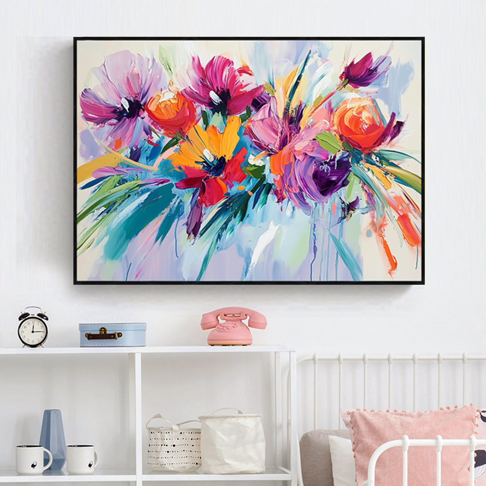 Colorful Petal Harmony Canvas Wall Art