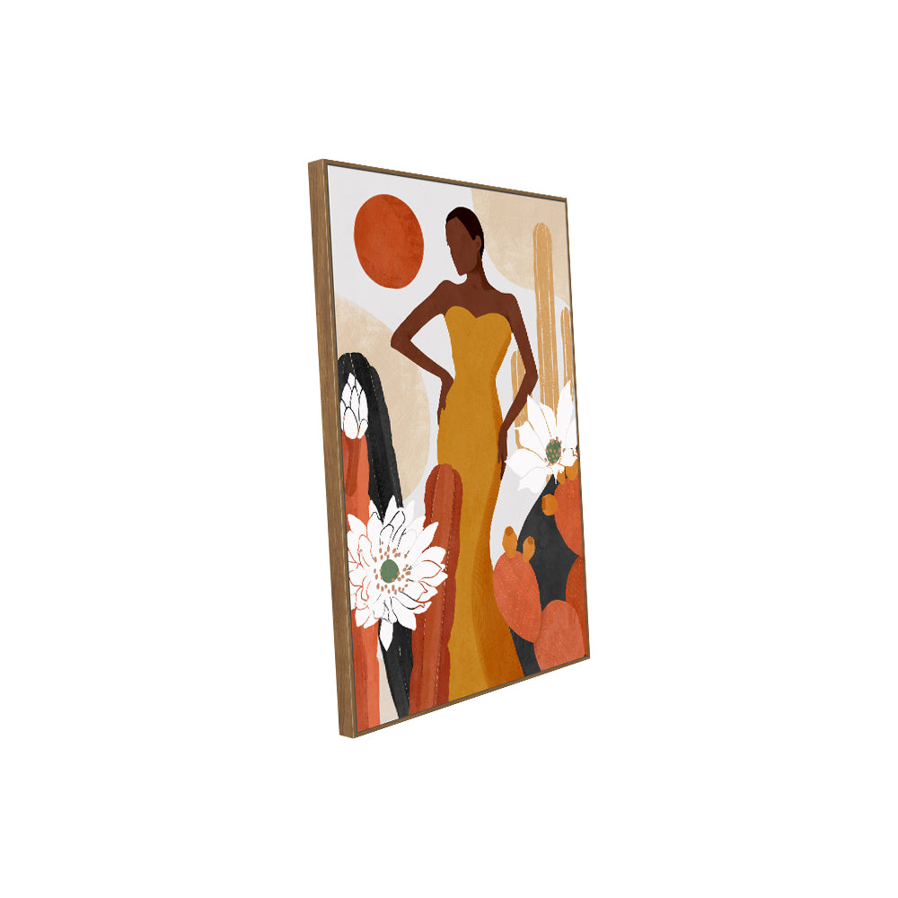 Sunlit Elegance: Modern Woman In Desert Canvas Art