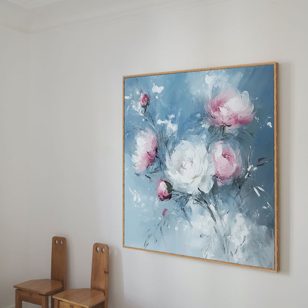 Ethereal Elegance: Delicate Roses On Canvas Wall Art