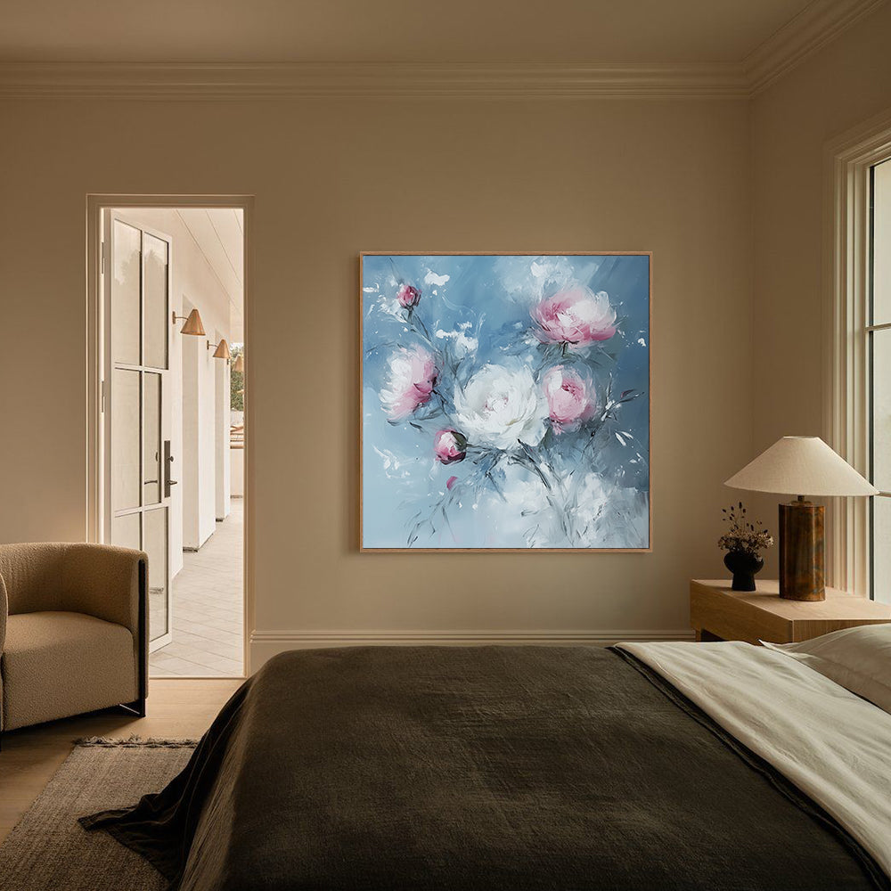 Ethereal Elegance: Delicate Roses On Canvas Wall Art