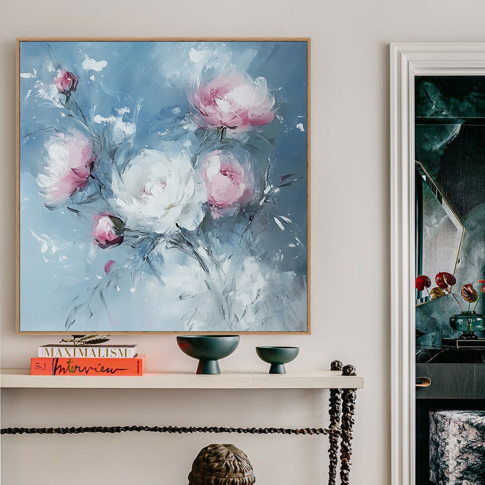 Ethereal Elegance: Delicate Roses On Canvas Wall Art