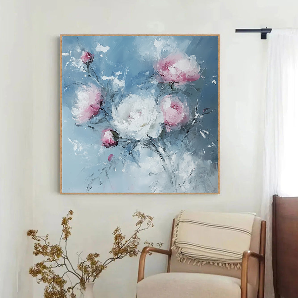 Ethereal Elegance: Delicate Roses On Canvas Wall Art
