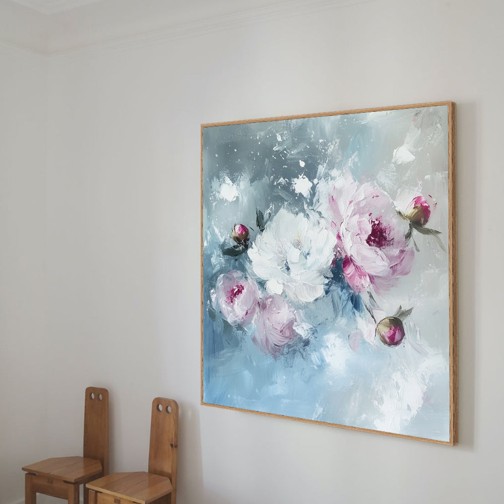 Romantic Blush: Elegant Floral Canvas Wall Art