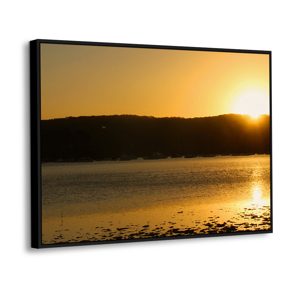 Golden Sunset Over The Harbor – Canvas Wall Art