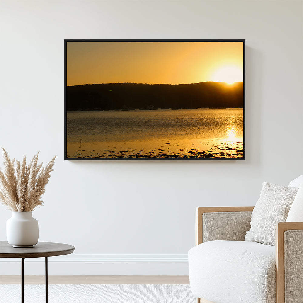 Golden Sunset Over The Harbor – Canvas Wall Art