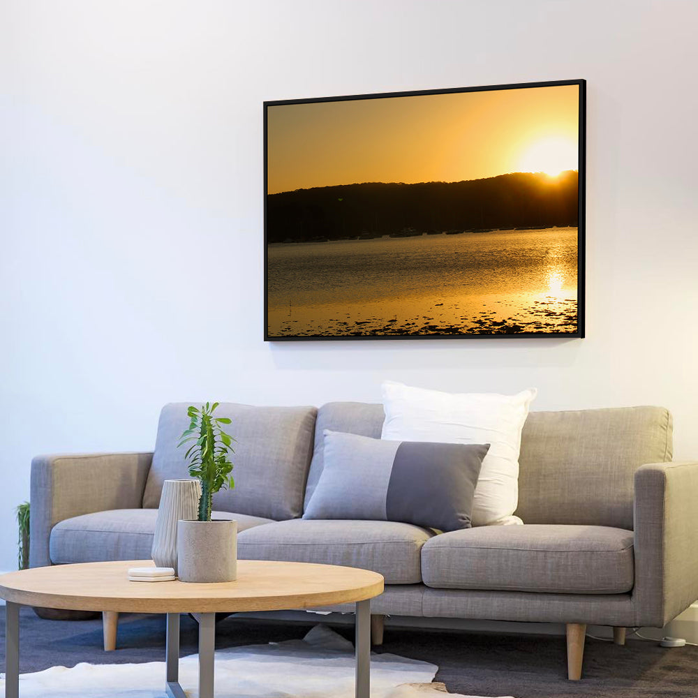 Golden Sunset Over The Harbor – Canvas Wall Art