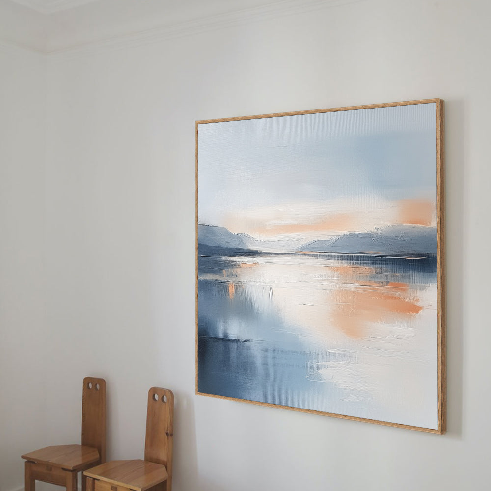 Tranquil Reflections: Serene Sunset Landscape Canvas Wall Art