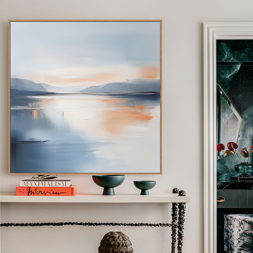 Tranquil Reflections: Serene Sunset Landscape Canvas Wall Art