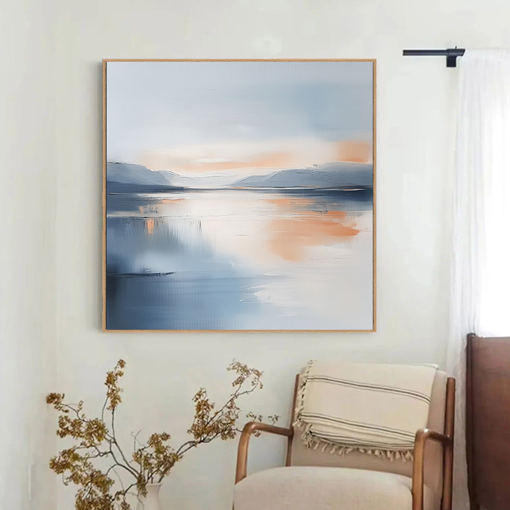 Tranquil Reflections: Serene Sunset Landscape Canvas Wall Art
